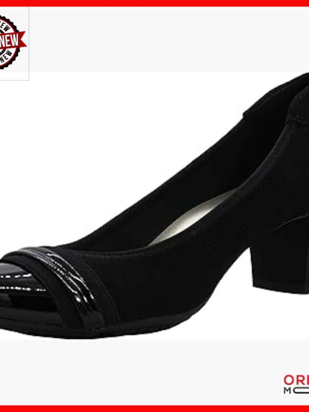 Leather Suede Pumps Block Heel Cushioned Footbed Work Formal
